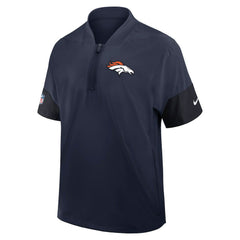 Denver Broncos Sideline Short Sleeve Quarter-Zip Dri-FIT Coach Jacket - Navy - Nike