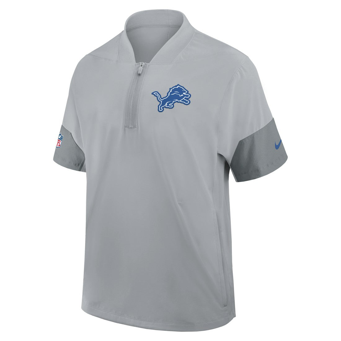 Detroit Lions Sideline Short Sleeve Quarter-Zip Dri-FIT Coach Jacket - Gray - Nike