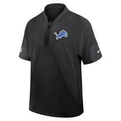 Detroit Lions Sideline Short Sleeve Quarter-Zip Dri-FIT Coach Jacket - Black - Nike