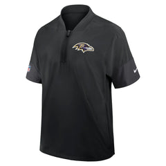 Baltimore Ravens Sideline Short Sleeve Quarter-Zip Dri-FIT Coach Jacket - Black - Nike