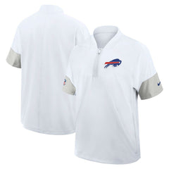 Buffalo Bills Sideline Short Sleeve Quarter-Zip Dri-FIT Coach Jacket - White - Nike