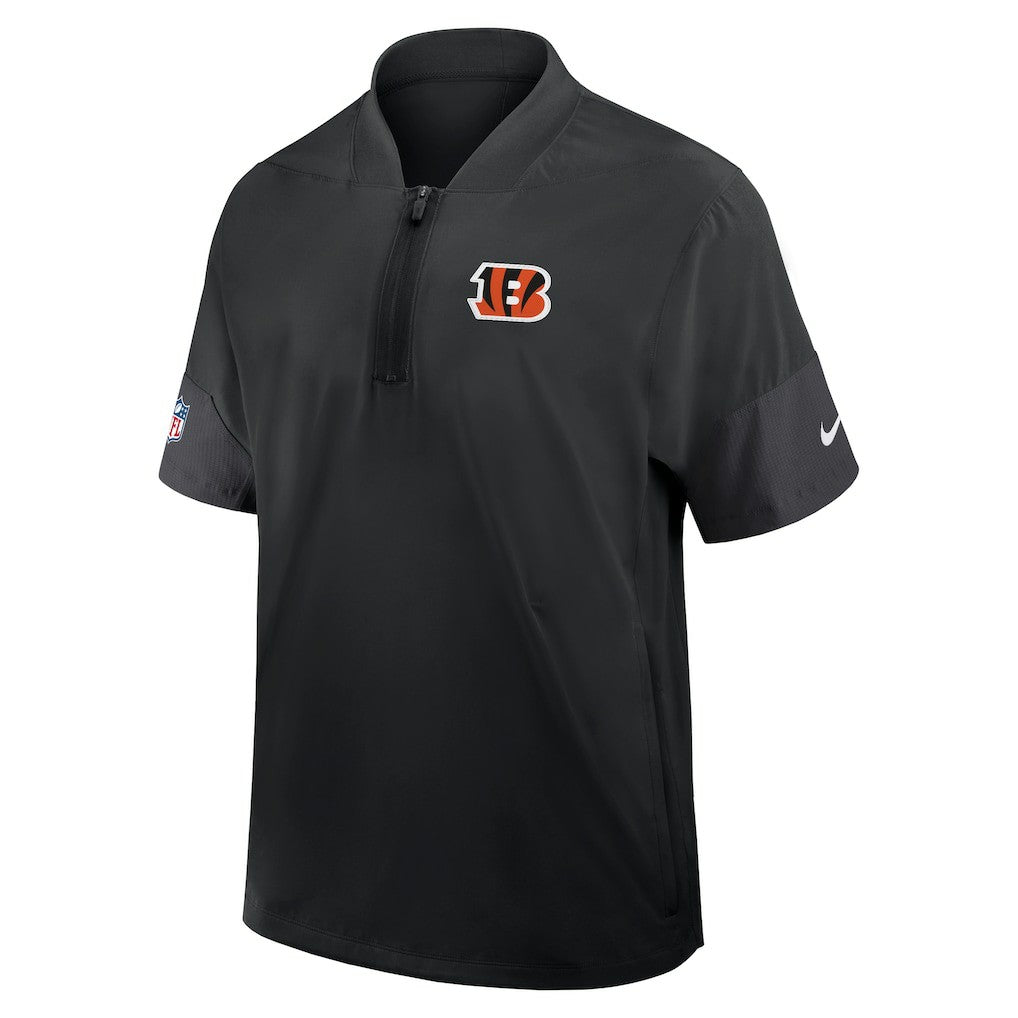 Cincinnati Bengals Sideline Short Sleeve Quarter-Zip Dri-FIT Coach Jacket - Black - Nike