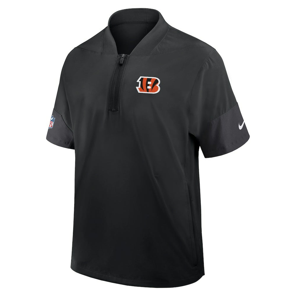 Cincinnati Bengals Sideline Short Sleeve Quarter-Zip Dri-FIT Coach Jacket - Black - Nike