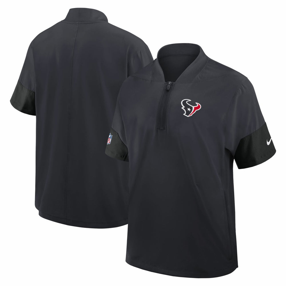 Houston Texans Sideline Short Sleeve Quarter-Zip Dri-FIT Coach Jacket - Navy - Nike