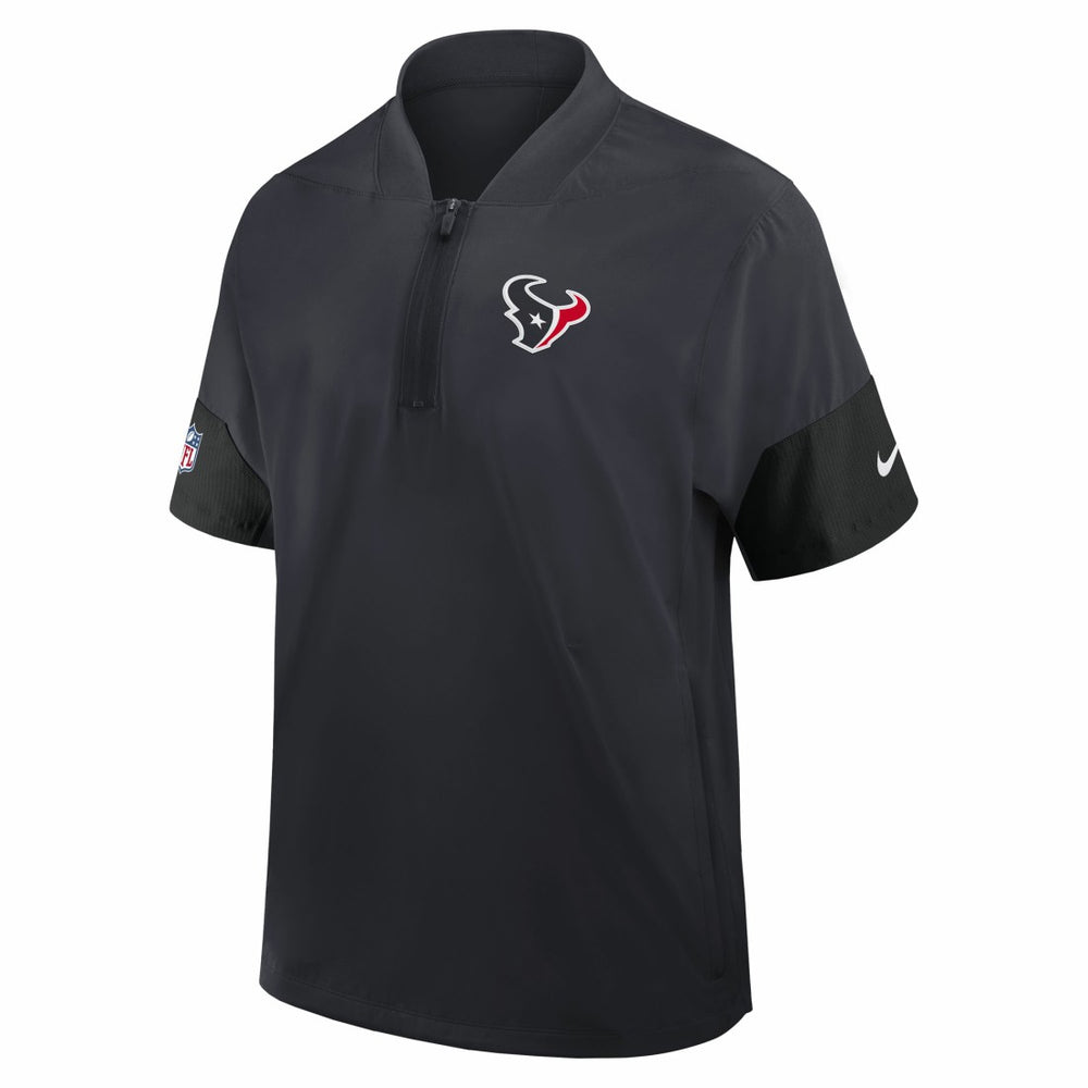 Houston Texans Sideline Short Sleeve Quarter-Zip Dri-FIT Coach Jacket - Navy - Nike