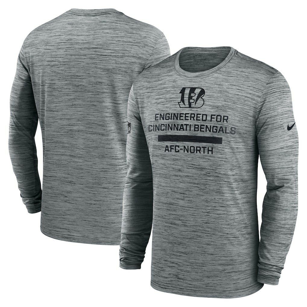Cincinnati Bengals Sideline Velocity Performance Long Sleeve T-Shirt - Gray - Nike