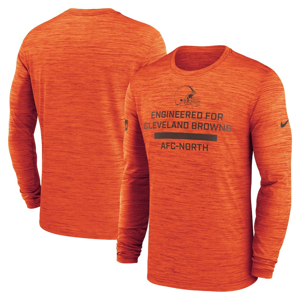 Cleveland Browns Sideline Velocity Performance Long Sleeve T-Shirt - Orange - Nike
