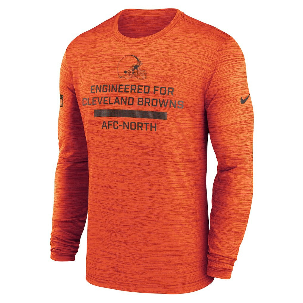 Cleveland Browns Sideline Velocity Performance Long Sleeve T-Shirt - Orange - Nike