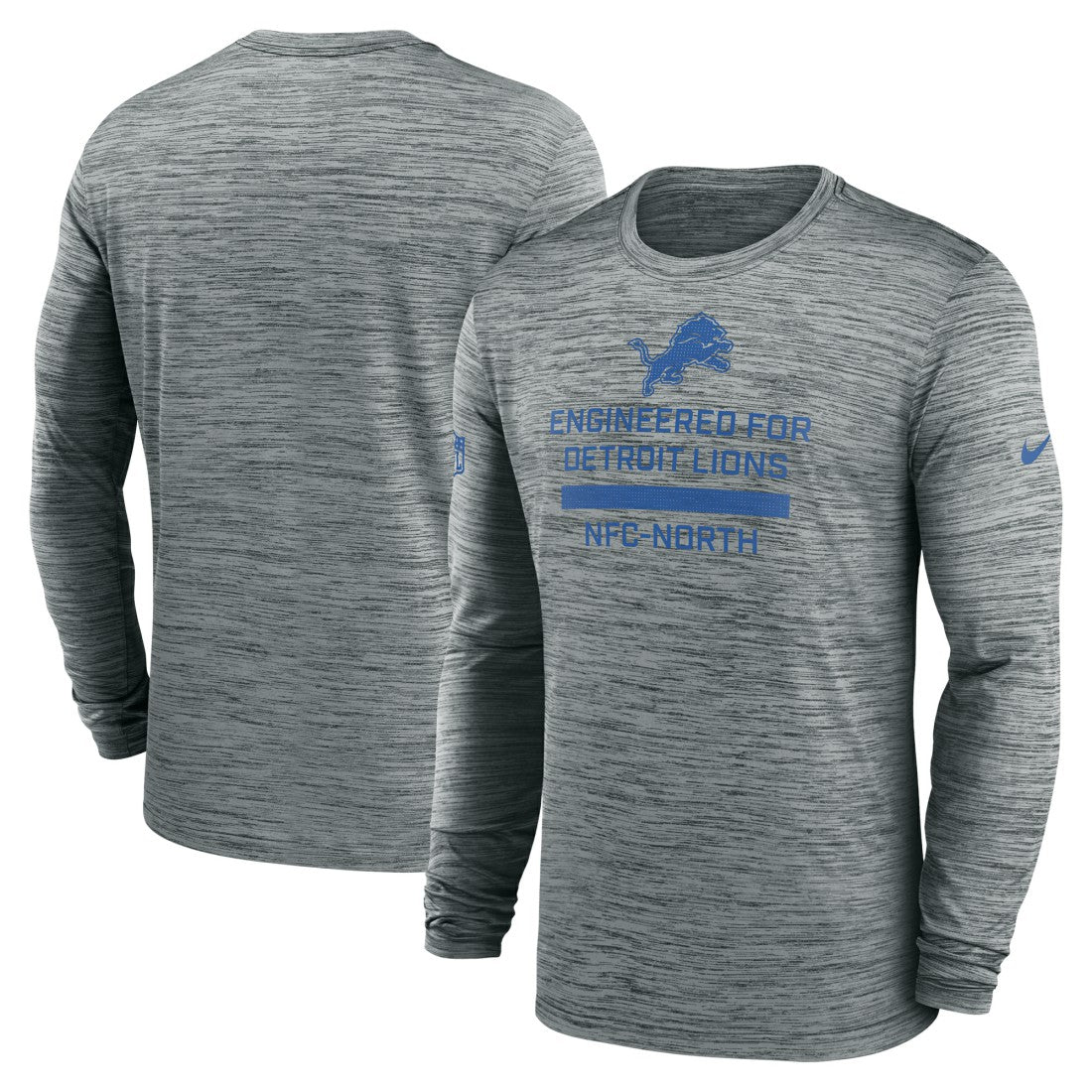Detroit Lions Sideline Velocity Performance Long Sleeve T-Shirt - Gray - Nike