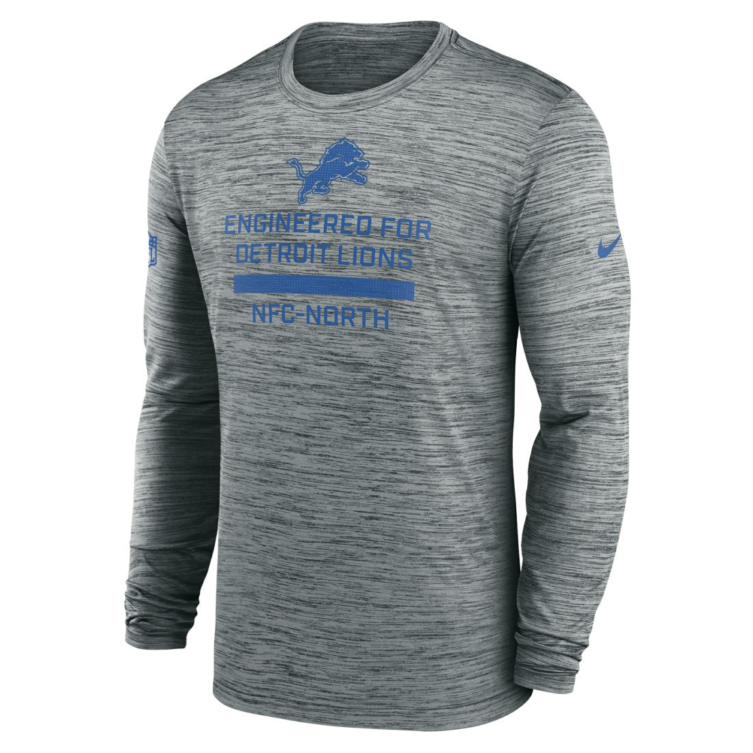 Detroit Lions Sideline Velocity Performance Long Sleeve T-Shirt - Gray - Nike