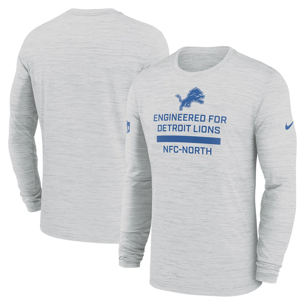 Detroit Lions Sideline Velocity Performance Long Sleeve T-Shirt - Ash - Nike