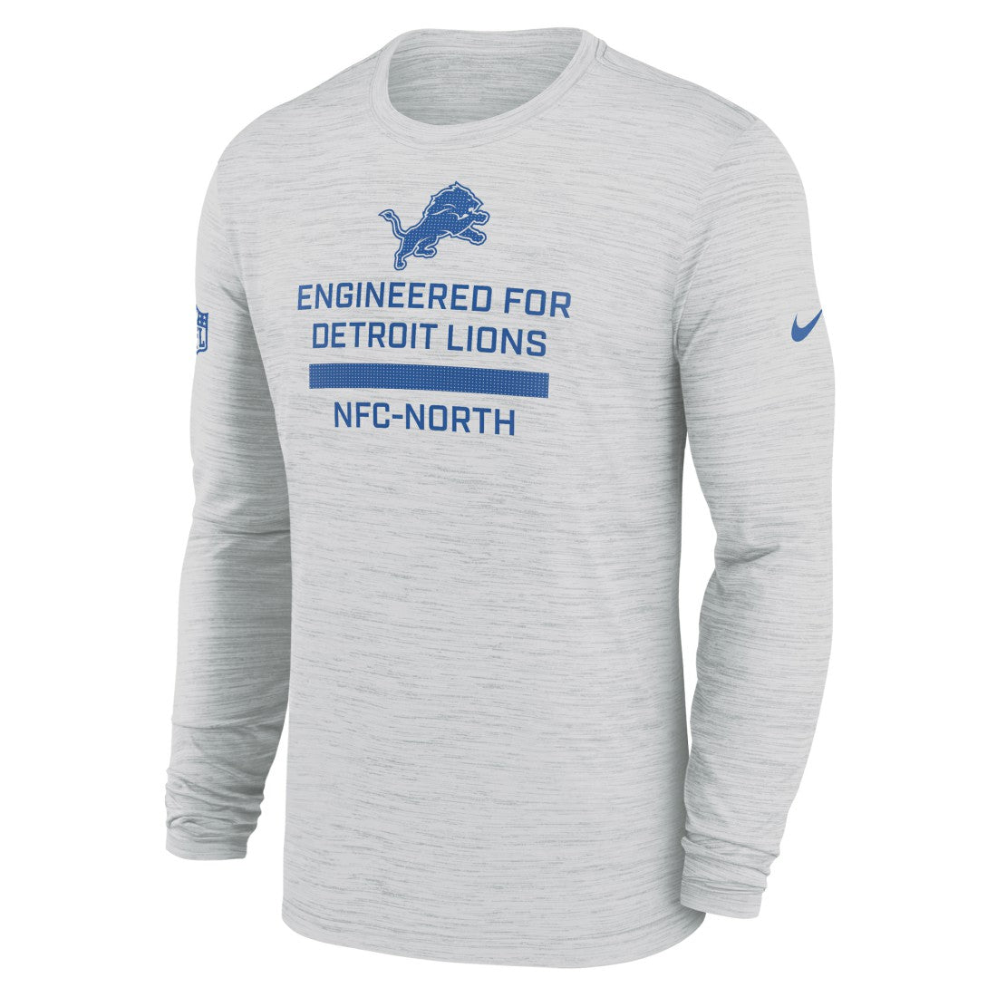 Detroit Lions Sideline Velocity Performance Long Sleeve T-Shirt - Ash - Nike