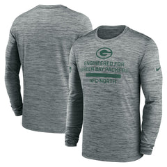 Green Bay Packers Sideline Velocity Performance Long Sleeve T-Shirt - Gray - Nike