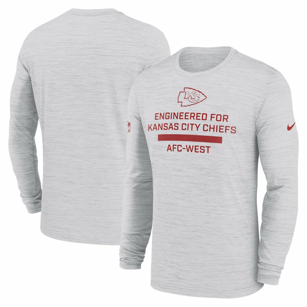 Kansas City Chiefs Sideline Velocity Performance Long Sleeve T-Shirt - Ash - Nike