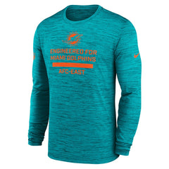 Miami Dolphins Sideline Velocity Performance Long Sleeve T-Shirt - Aqua - Nike