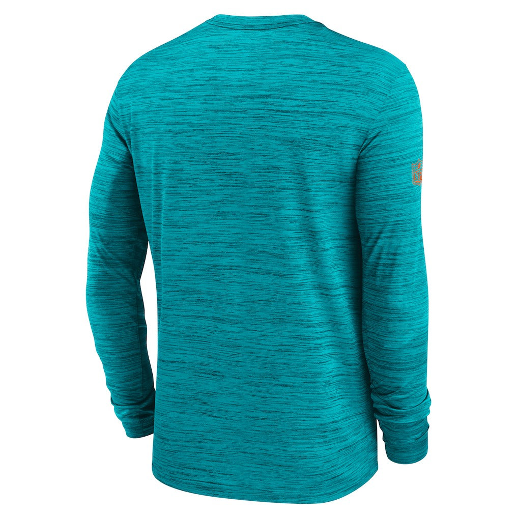 Miami Dolphins Sideline Velocity Performance Long Sleeve T-Shirt - Aqua - Nike