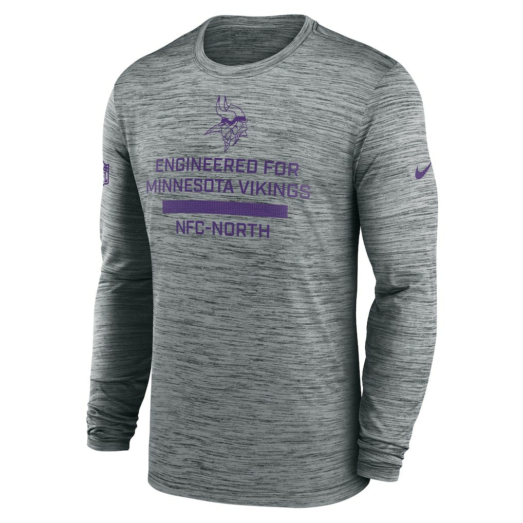 Minnesota Vikings Sideline Velocity Performance Long Sleeve T-Shirt - Gray - Nike