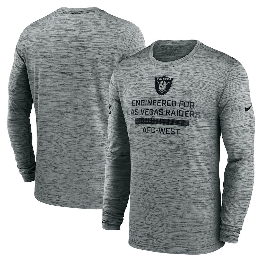 Las Vegas Raiders Sideline Velocity Performance Long Sleeve T-Shirt - Gray - Nike