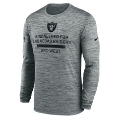 Las Vegas Raiders Sideline Velocity Performance Long Sleeve T-Shirt - Gray - Nike