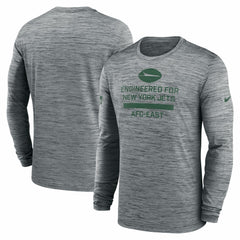 New York Jets Sideline Velocity Performance Long Sleeve T-Shirt - Gray - Nike