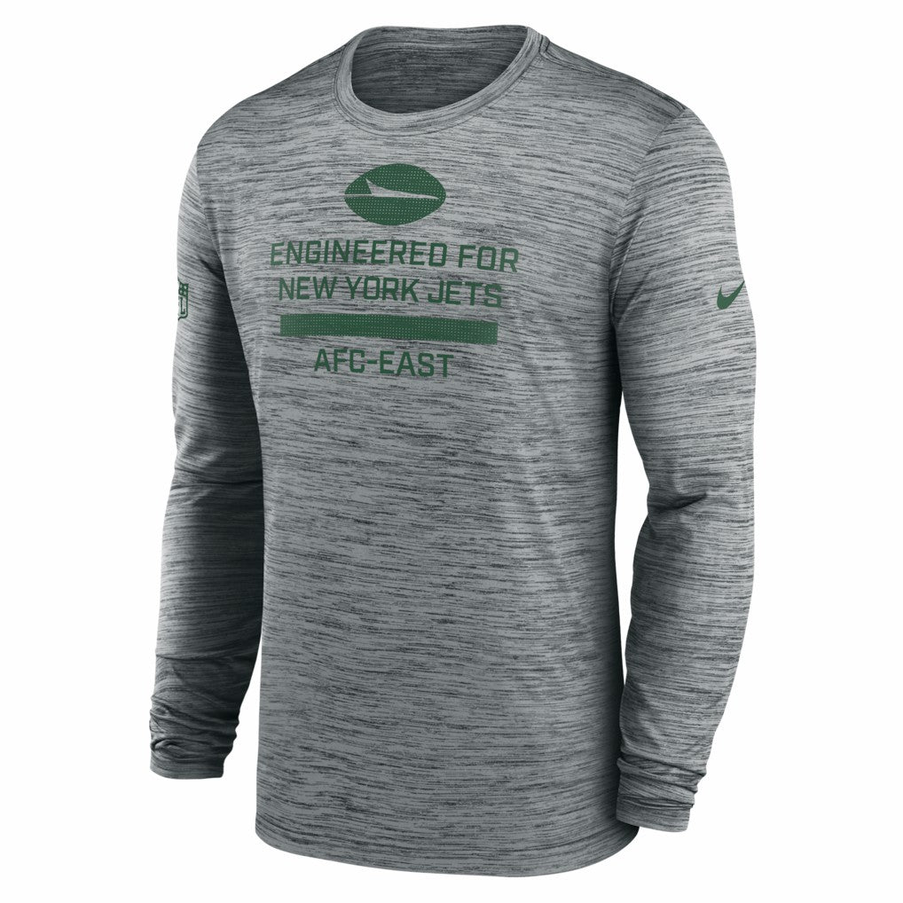 New York Jets Sideline Velocity Performance Long Sleeve T-Shirt - Gray - Nike