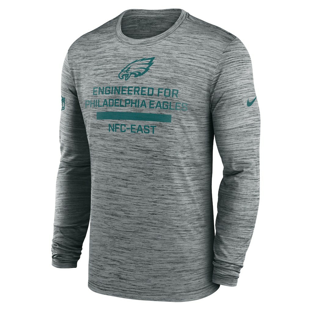 Philadelphia Eagles Sideline Velocity Performance Long Sleeve T-Shirt - Gray - Nike