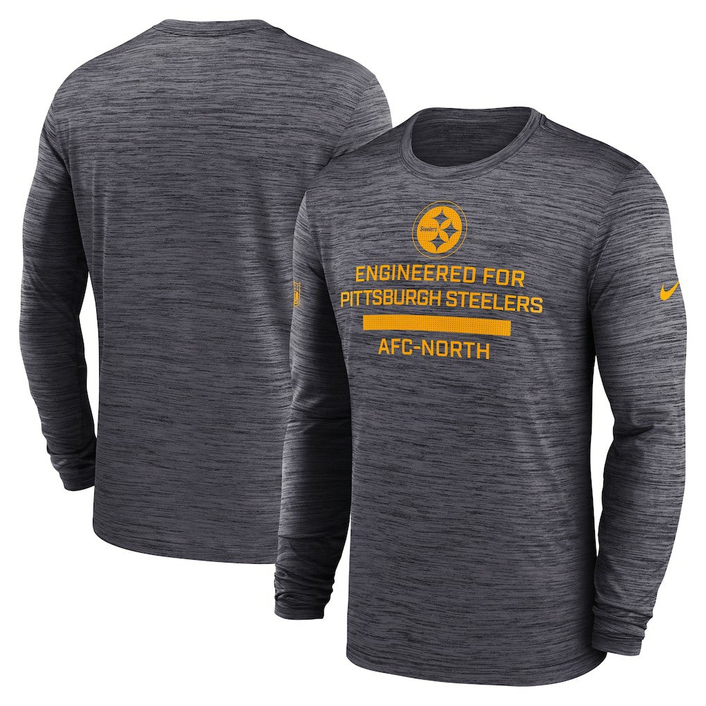 Pittsburgh Steelers Sideline Velocity Performance Long Sleeve T-Shirt - Black - Nike
