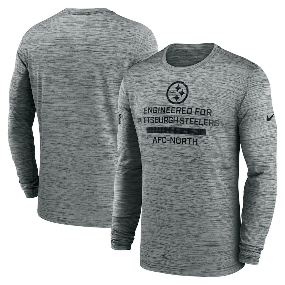 Pittsburgh Steelers Sideline Velocity Performance Long Sleeve T-Shirt - Gray - Nike