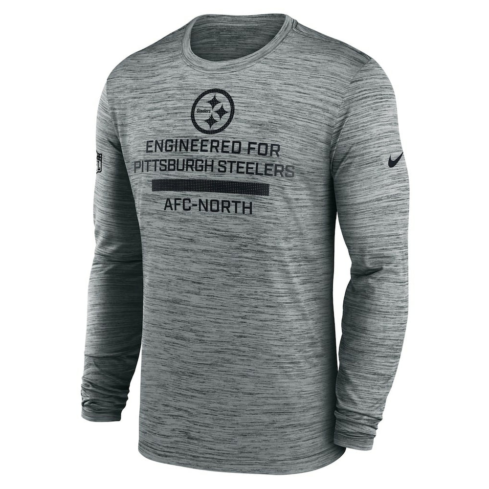 Pittsburgh Steelers Sideline Velocity Performance Long Sleeve T-Shirt - Gray - Nike
