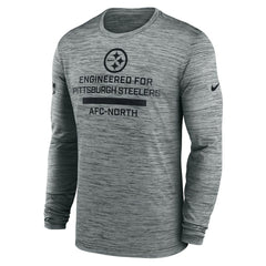 Pittsburgh Steelers Sideline Velocity Performance Long Sleeve T-Shirt - Gray - Nike