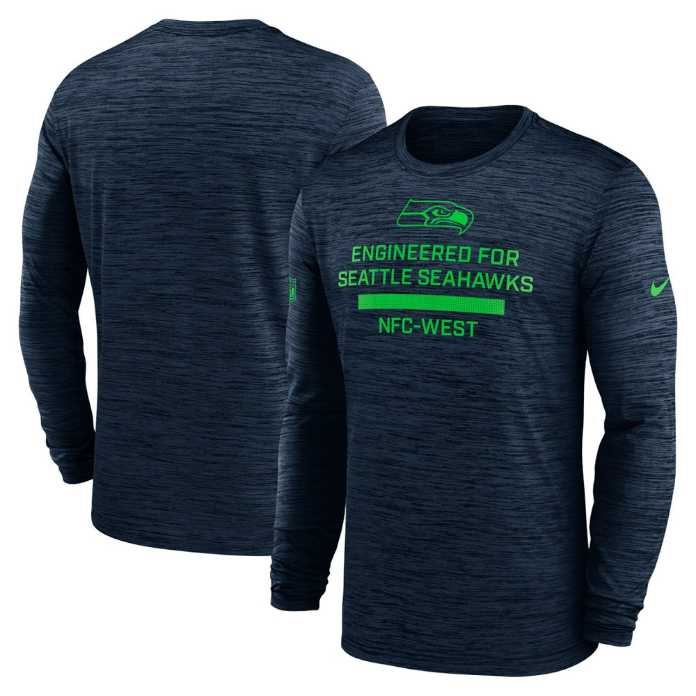 Seattle Seahawks Sideline Velocity Performance Long Sleeve T-Shirt - College Navy - Nike