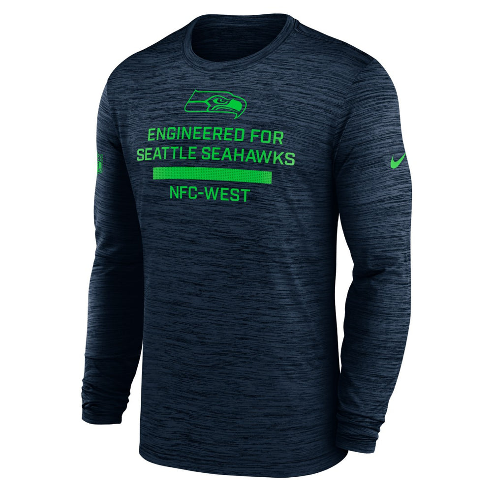 Seattle Seahawks Sideline Velocity Performance Long Sleeve T-Shirt - College Navy - Nike