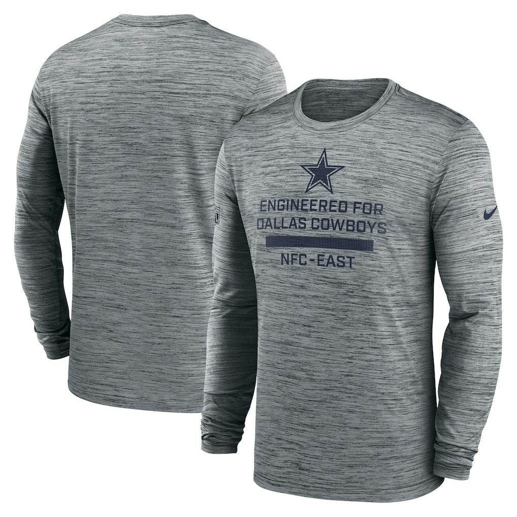 Dallas Cowboys Sideline Velocity Performance Long Sleeve T-Shirt - Gray - Nike