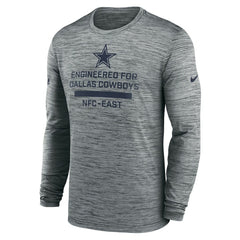 Dallas Cowboys Sideline Velocity Performance Long Sleeve T-Shirt - Gray - Nike
