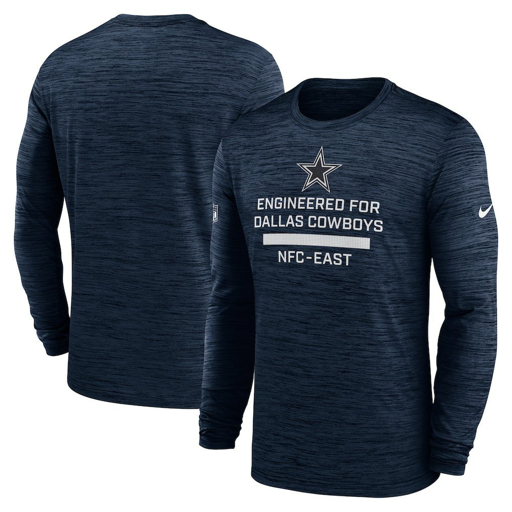 Dallas Cowboys Sideline Velocity Performance Long Sleeve T-Shirt - Navy - Nike