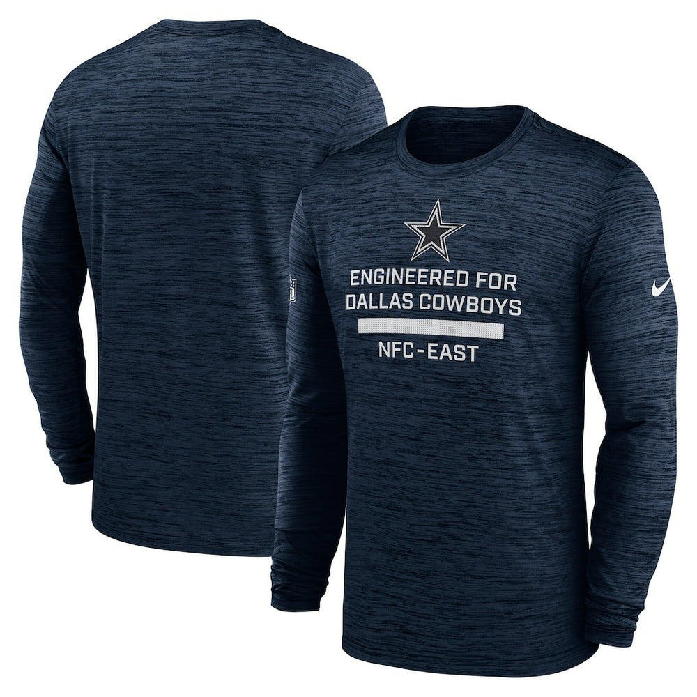Dallas Cowboys Sideline Velocity Performance Long Sleeve T-Shirt - Navy - Nike