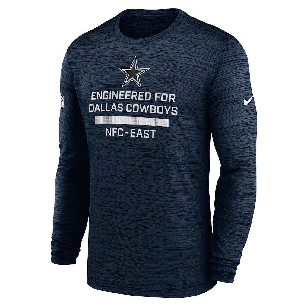 Dallas Cowboys Sideline Velocity Performance Long Sleeve T-Shirt - Navy - Nike