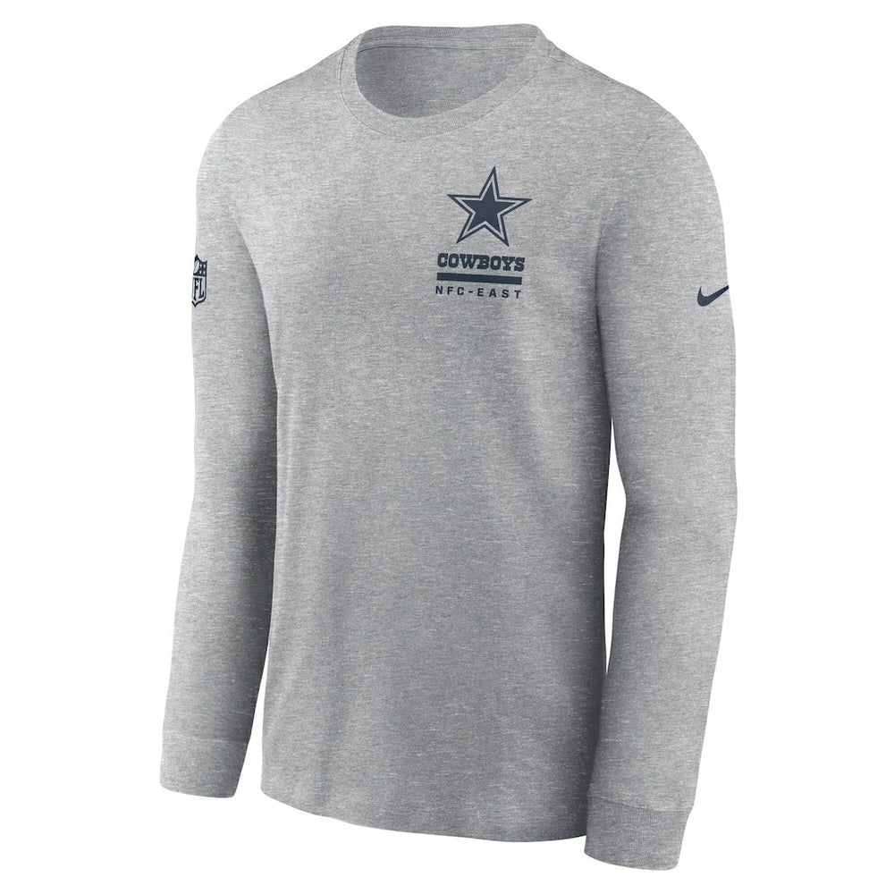 Dallas Cowboys Sideline Dri-FIT Long Sleeve T-Shirt - Heather Gray - Nike