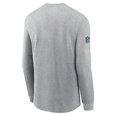 Dallas Cowboys Sideline Dri-FIT Long Sleeve T-Shirt - Heather Gray - Nike
