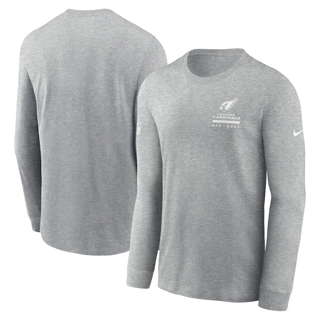 Arizona Cardinals Sideline Dri-FIT Long Sleeve T-Shirt - Heather Gray - Nike