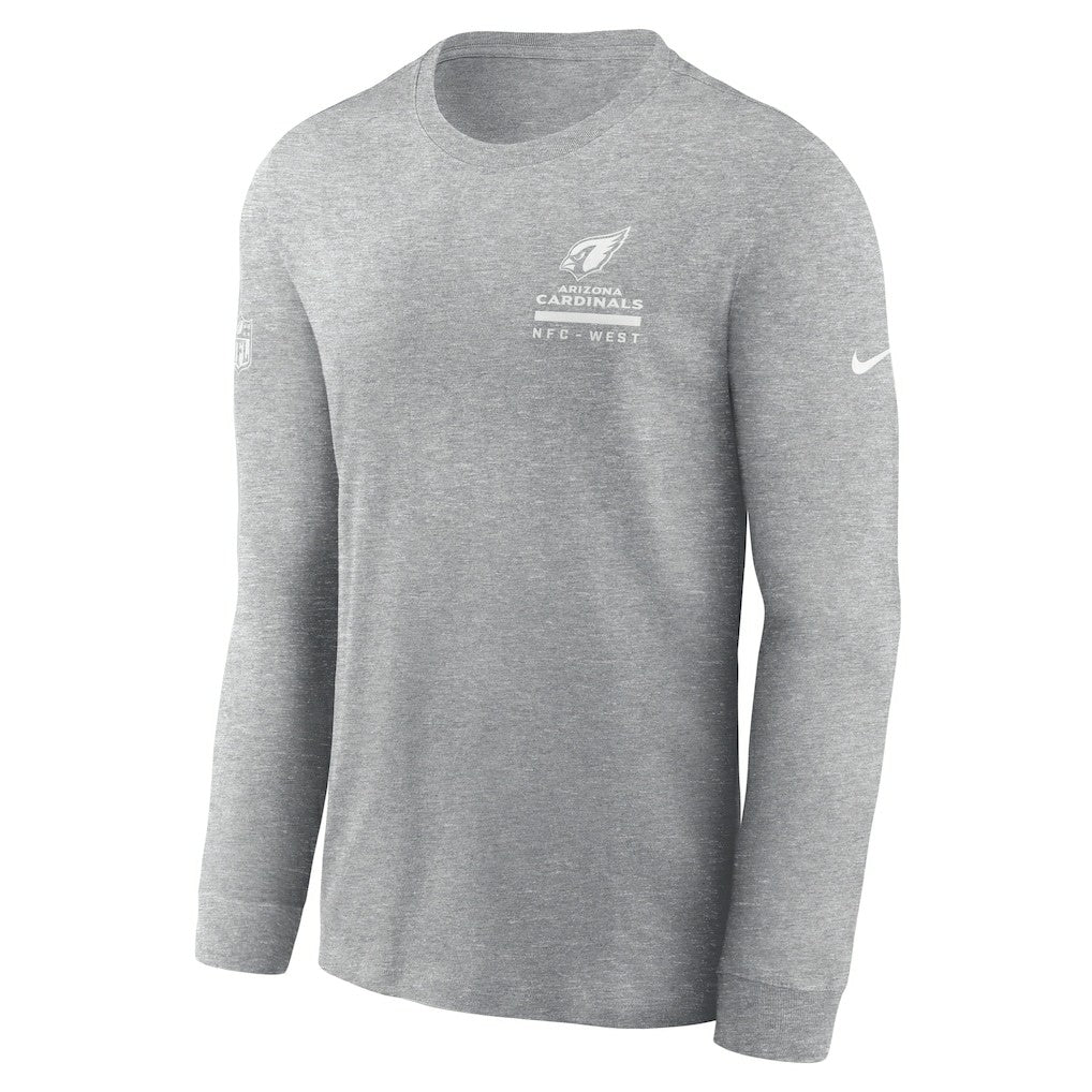 Arizona Cardinals Sideline Dri-FIT Long Sleeve T-Shirt - Heather Gray - Nike