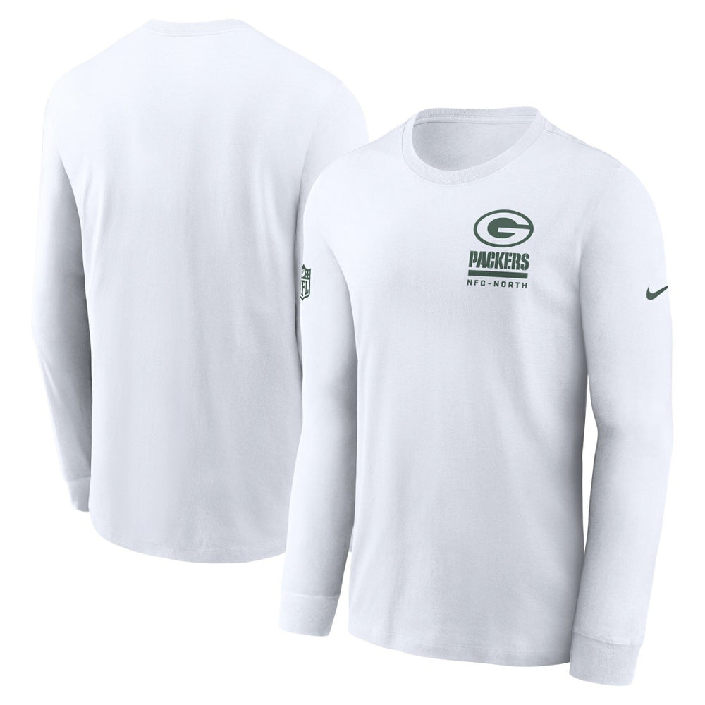 Green Bay Packers Sideline Dri-FIT Long Sleeve T-Shirt - White - Nike