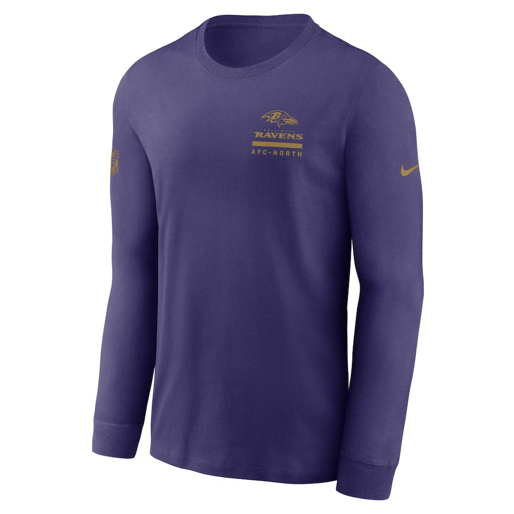 Baltimore Ravens Sideline Dri-FIT Long Sleeve T-Shirt - Purple - Nike