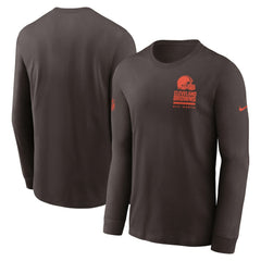 Cleveland Browns Sideline Dri-FIT Long Sleeve T-Shirt - Brown - Nike