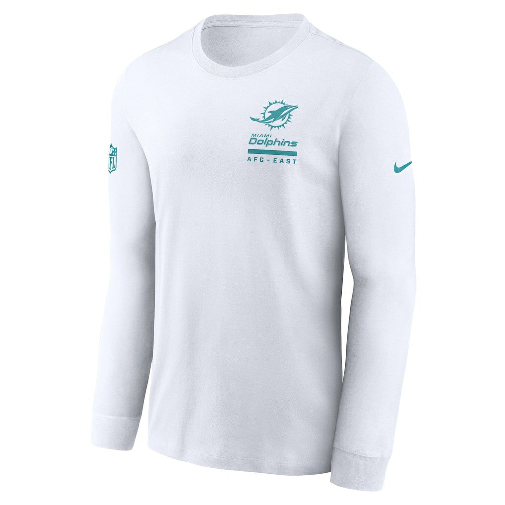 Miami Dolphins Sideline Dri-FIT Long Sleeve T-Shirt - White - Nike