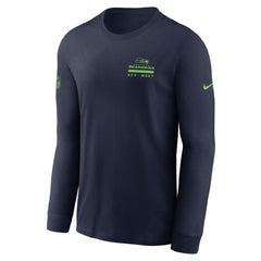 Seattle Seahawks Sideline Dri-FIT Long Sleeve T-Shirt - College Navy - Nike