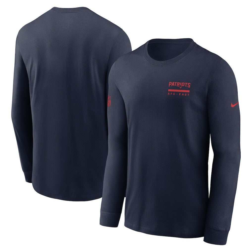 New England Patriots Sideline Dri-FIT Long Sleeve T-Shirt - Navy - Nike