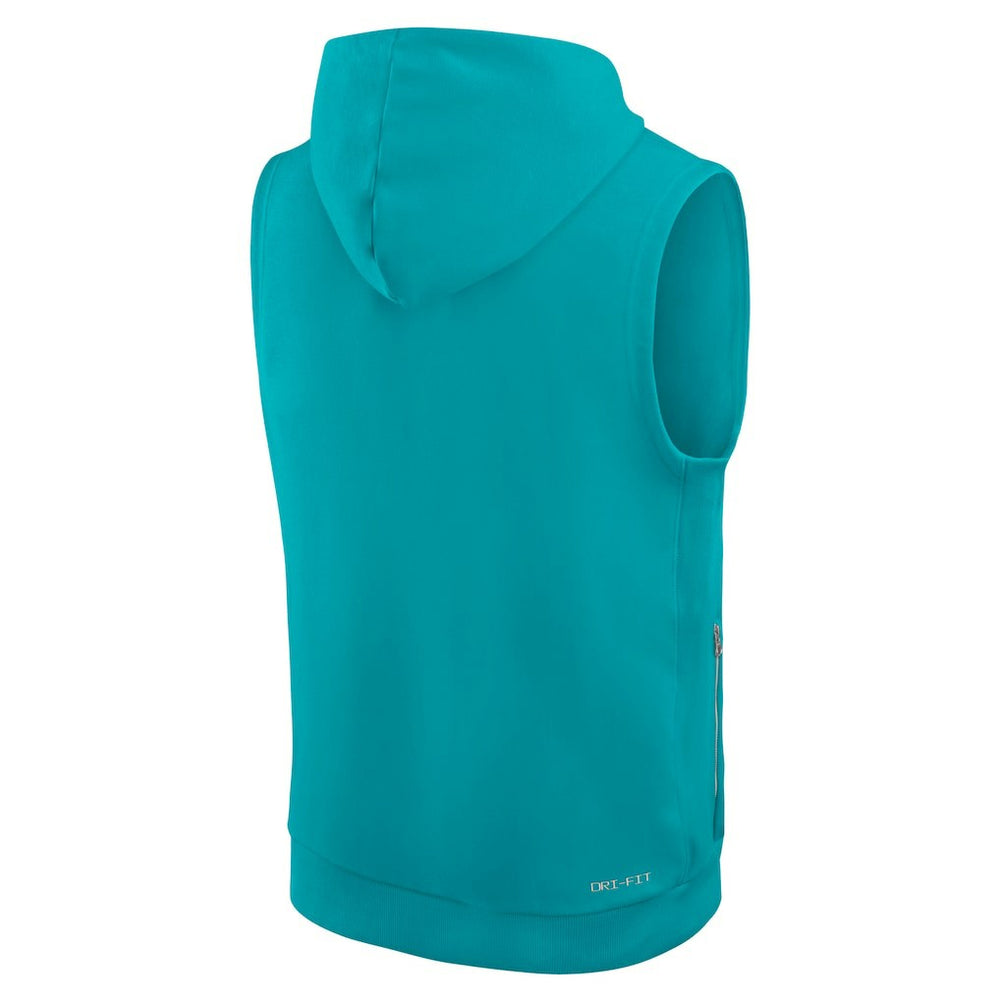 Miami Dolphins Sideline Standard Issue Dri-FIT Sleeveless Hoodie - Aqua - Nike