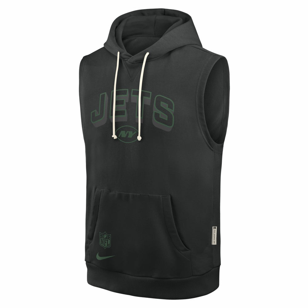 New York Jets Sideline Standard Issue Dri-FIT Sleeveless Hoodie - Black - Nike