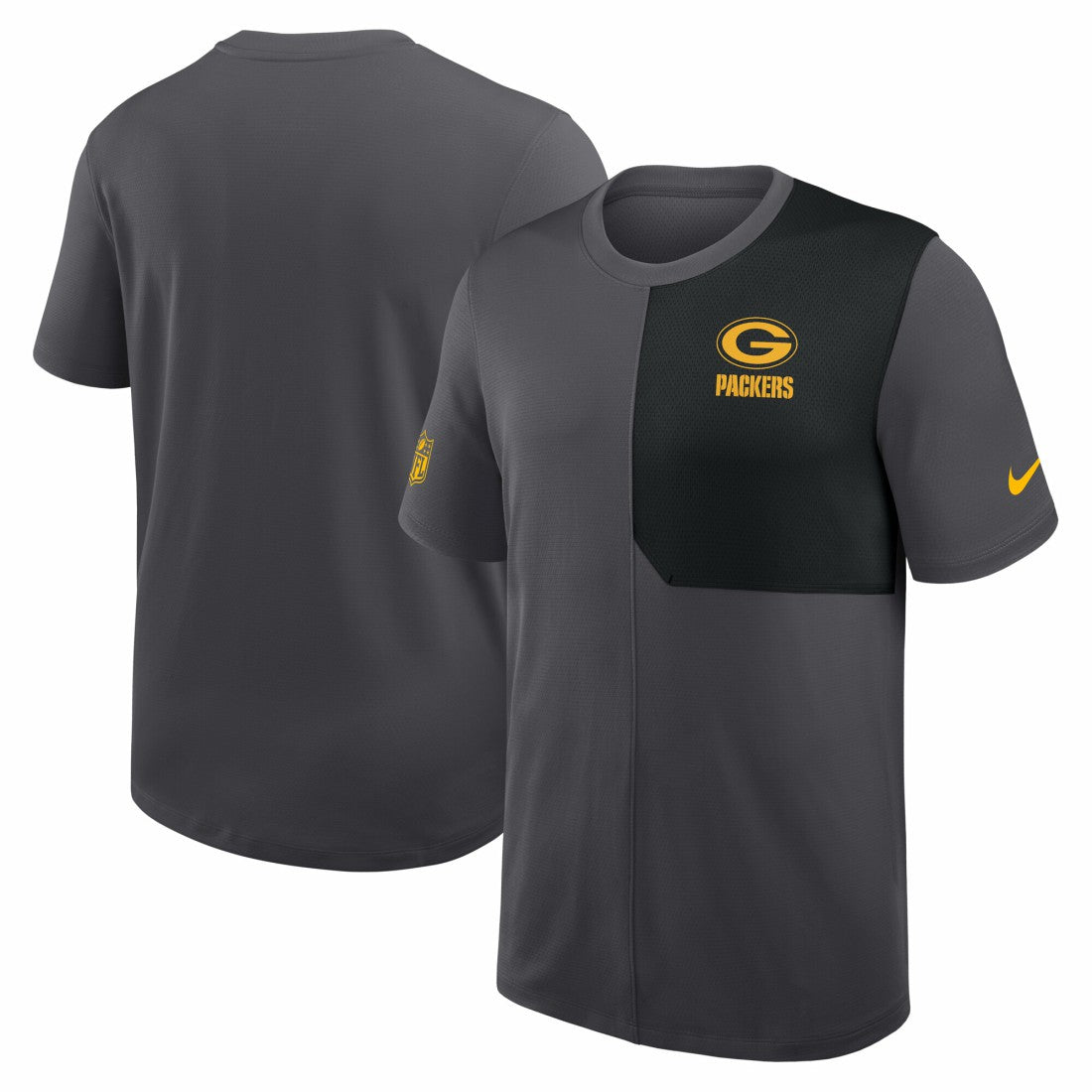 Green Bay Packers Sideline UV Dri-Fit Coach Shirt - Gray - Nike